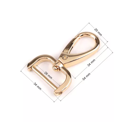 Fém forgós karabiner 26 mm-es csavaros befűzővel
