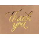 Ajándék papír táska Thank you 16x22 cm - természetes barna arany (12 db-os csomagolás)