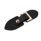 Kapocs műbőrből 3,5x11,5 cm - fekete arany (1 pr)