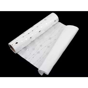  Velvet / bársony futó készítésre szélesége 28 cm - 1 fehér ezüst (1 db-os csomagolás)