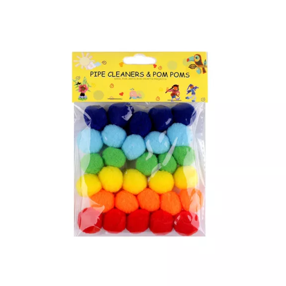 Színes zsenília golyó vegyes színek Ø20 mm pom pom - 6 multicolor (6 zacskó) Színes zsenília golyó vegyes színek Ø20 mm pom pom - 6 multicolor (6 zacskó)
