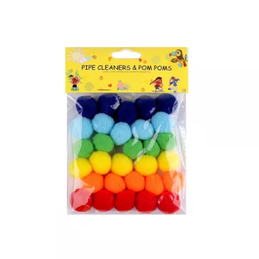   Színes zsenília golyó vegyes színek Ø20 mm pom pom - 6 multicolor (10 zacskó)