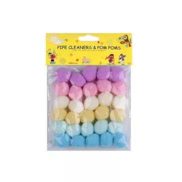   Színes zsenília golyó vegyes színek Ø20 mm pom pom - 9 multicolor (10 zacskó)