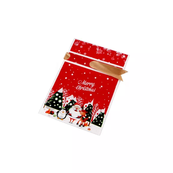 Élelmiszer zacskó atlasz szalaggal karácsonyi 12x17,5 cm - 3 piros (50 db-os csomagolás) Élelmiszer zacskó atlasz szalaggal karácsonyi 12x17,5 cm - 3 piros (50 db-os csomagolás)