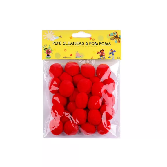 Színes zsenília pom pom golyó Ø20 mm - 2 piros (1 zacskó) Színes zsenília pom pom golyó Ø20 mm - 2 piros (1 zacskó)