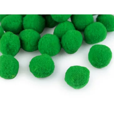   Színes zsenília pom pom golyó Ø20 mm - 5 zöld (12 zacskó)