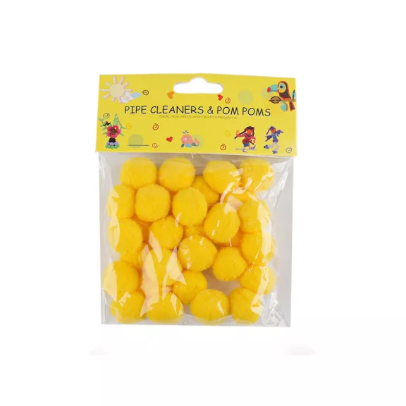 Színes zsenília pom pom golyó Ø20 mm - 4 sárga (1 zacskó) Színes zsenília pom pom golyó Ø20 mm - 4 sárga (1 zacskó)