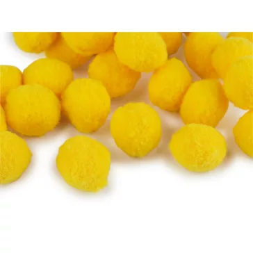   Színes zsenília pom pom golyó Ø20 mm - 4 sárga (1 zacskó)
