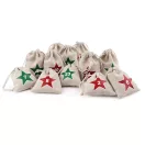 Adventi naptárak 1-24 gyerekeknek ajándéktasak 8x10cm pamutvászon - nyers-natür (1 szett) Adventi naptárak 1-24 gyerekeknek ajándéktasak 8x10cm pamutvászon - nyers-natür (1 szett)