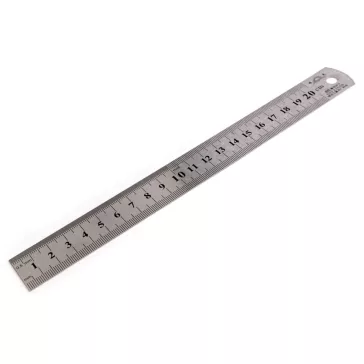 Fém vonalzó hossza 20 cm - nikkel (10 db-os csomagolás)