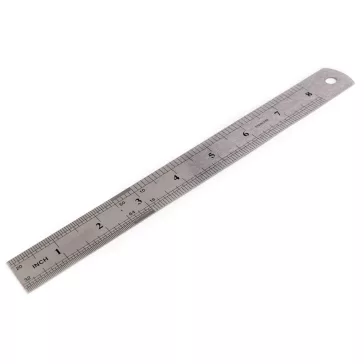 Fém vonalzó hossza 20 cm - nikkel (10 db-os csomagolás)
