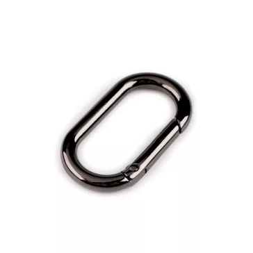   Karabiner ovális bújtató 25 mm - 3 nikkel fekete (30 db-os csomagolás)
