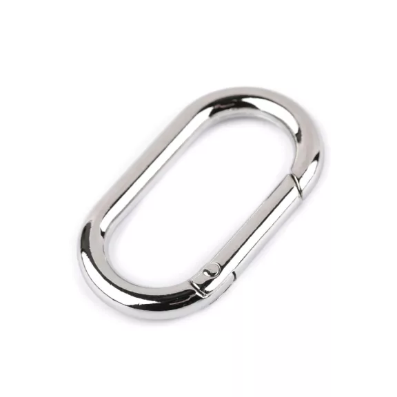 Karabiner ováis bújtató 34 mm - 1 nikkel (10 db-os csomagolás) Karabiner ováis bújtató 34 mm - 1 nikkel (10 db-os csomagolás)