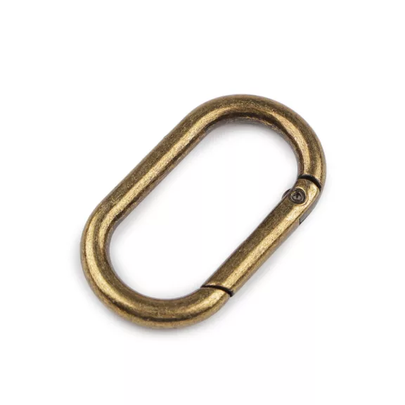 Karabiner ováis bújtató 34 mm - 4 ósárgaréz (10 db-os csomagolás) Karabiner ováis bújtató 34 mm - 4 ósárgaréz (10 db-os csomagolás)