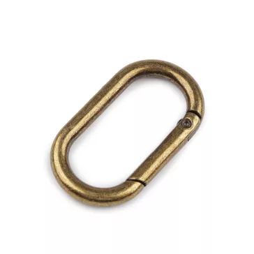   Karabiner ováis bújtató 34 mm - 4 ósárgaréz (30 db-os csomagolás)