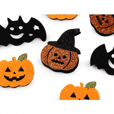   Filc mix csillámmal, Halloween - 3 mix (120 db-os csomagolás)
