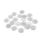 Filcanyagból hópihe glitteres Ø15 mm - ezüst (20 db-os csomagolás) Filcanyagból hópihe glitteres Ø15 mm - ezüst (20 db-os csomagolás)