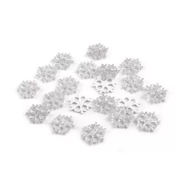   Filcanyagból hópihe glitteres Ø15 mm - ezüst (20 db-os csomagolás)
