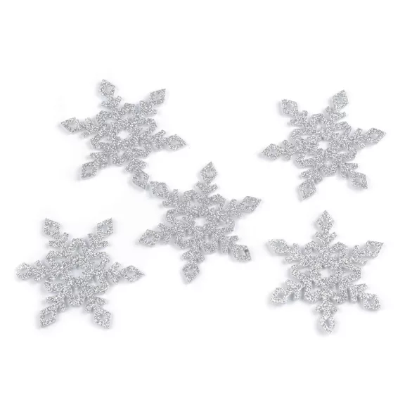 Karácsonyi filc pehely glitterekkel Ø75 mm - 2 ezüst (10 db-os csomagolás) Karácsonyi filc pehely glitterekkel Ø75 mm - 2 ezüst (10 db-os csomagolás)