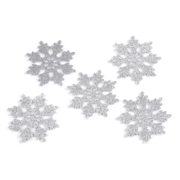 Karácsonyi filc pehely glitterekkel Ø75 mm - 3 ezüst (30 db-os csomagolás) Karácsonyi filc pehely glitterekkel Ø75 mm - 3 ezüst (30 db-os csomagolás)