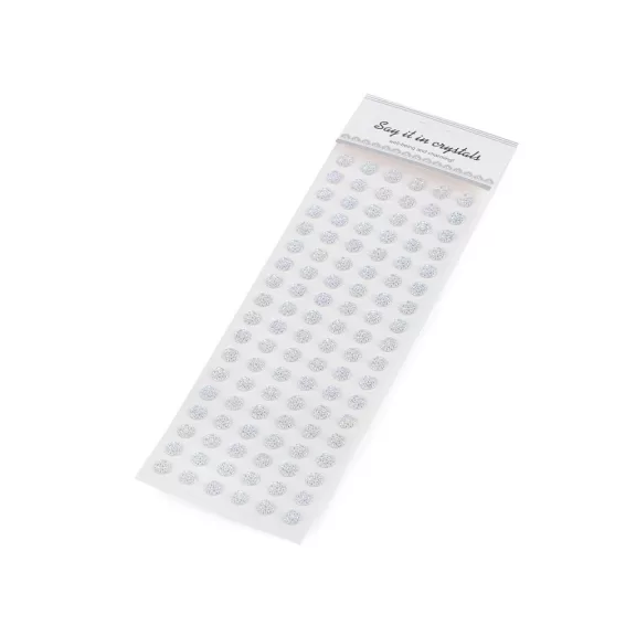 Öndapatós dísz ragasztó sávon AB Ø10 mm - crystal AB (1 card) Öndapatós dísz ragasztó sávon AB Ø10 mm - crystal AB (1 card)