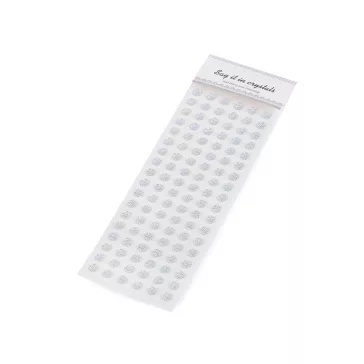   Öndapatós dísz ragasztó sávon AB  Ø10 mm - crystal AB (12 card)