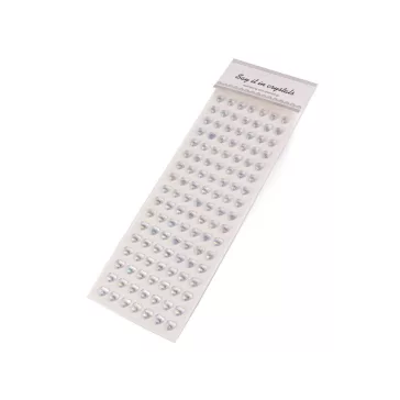   Öntapadó szív ragasztócsíkon multicolor Ø10 mm - 1 crystal (3 card)