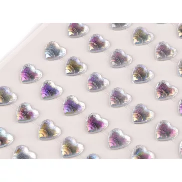   Öntapadó szív ragasztócsíkon multicolor Ø10 mm - 2 crystal AB (1 lap)
