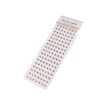   Öntapadó szív ragasztócsíkon multicolor Ø10 mm - 2 crystal AB (3 card)