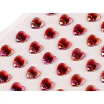   Öntapadó szív ragasztócsíkon multicolor Ø10 mm - 3 piros AB (1 lap)