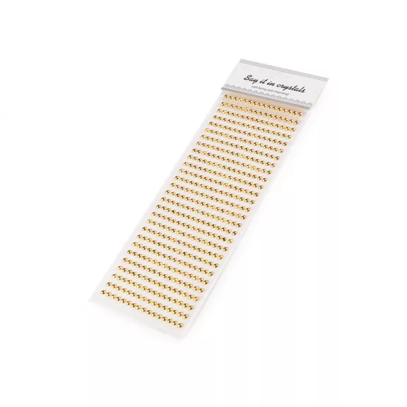 Öntapadós gyöngyök ragasztó sávon Ø5 mm - 2 világos arany (12 card) Öntapadós gyöngyök ragasztó sávon Ø5 mm - 2 világos arany (12 card)