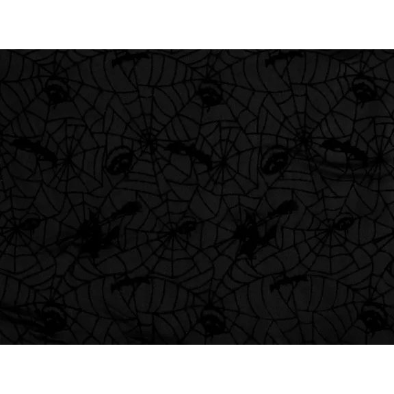 Dekorációs Halloween mintás szatén anyag / boszorkány – fekete Dekorációs Halloween mintás szatén anyag / boszorkány – fekete