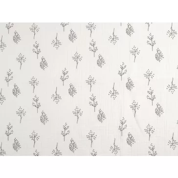 Cotton double gauze, Twigs – white