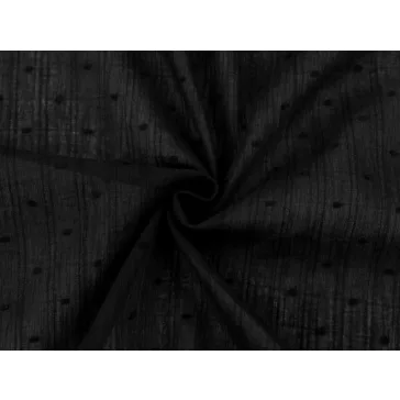 Black cotton double gauze (muslin fabric)