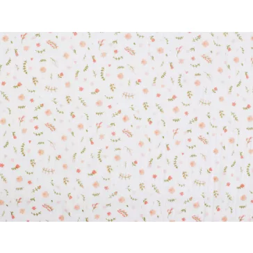 Floral cotton double gauze (muslin fabric) - white