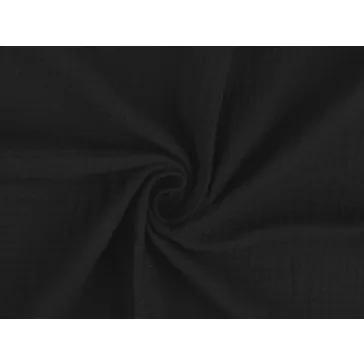 Cotton double gauze – black