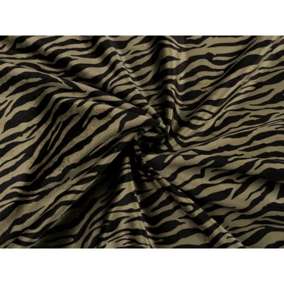 Velvet Fabric Imitation Zebra – khaki green Velvet Fabric Imitation Zebra – khaki green