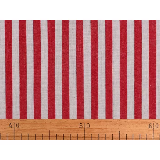 Piros csíkos vastag pamutvászon