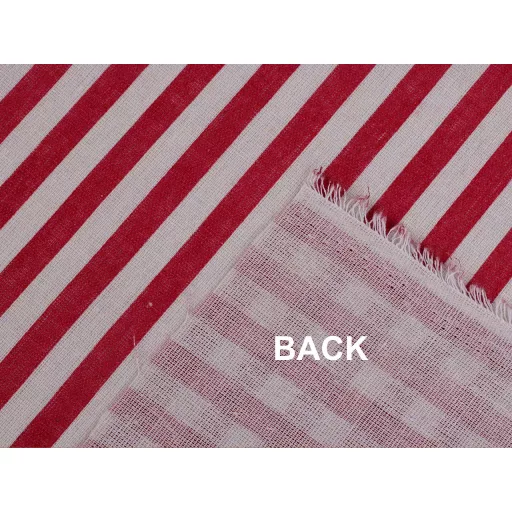 Piros csíkos vastag pamutvászon