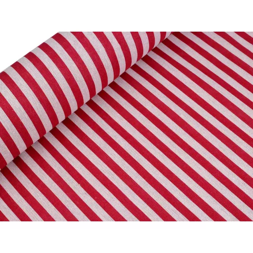 Piros csíkos vastag pamutvászon