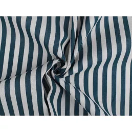 Petrolkék csíkos vastag pamutvászon