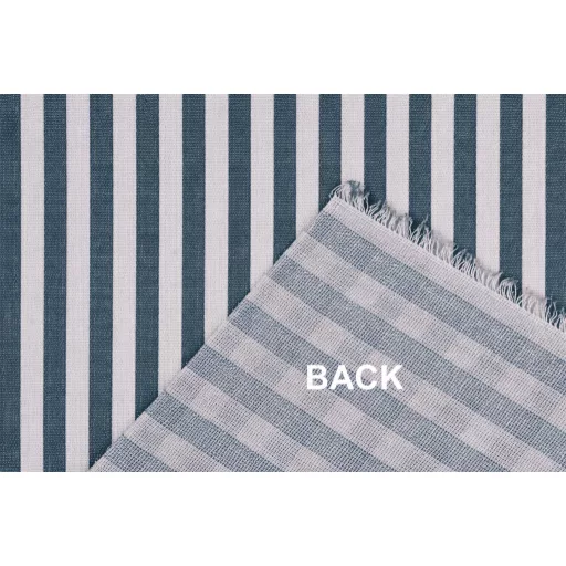 Petrolkék csíkos vastag pamutvászon