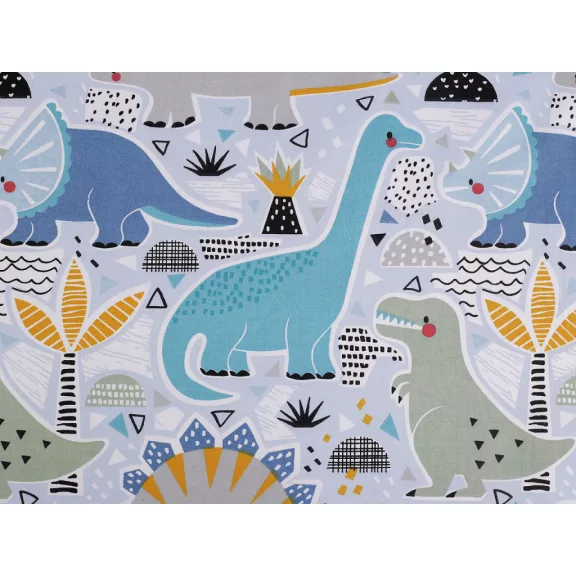 Dinoszaurusz-mintás pamutvászon – világoskék Dinoszaurusz-mintás pamutvászon – világoskék