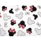 Minnie és Mickey mintás pamutvászon – fehér