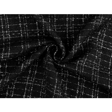 Kosztüm anyag lurexel / tweed – fekete