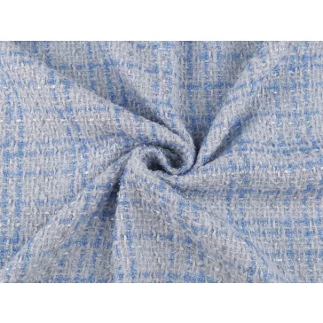 Kosztüm anyag fényes cérnával / tweed – világoskék