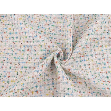 Kosztüm anyag apró flitterekkel / tweed – Off White
