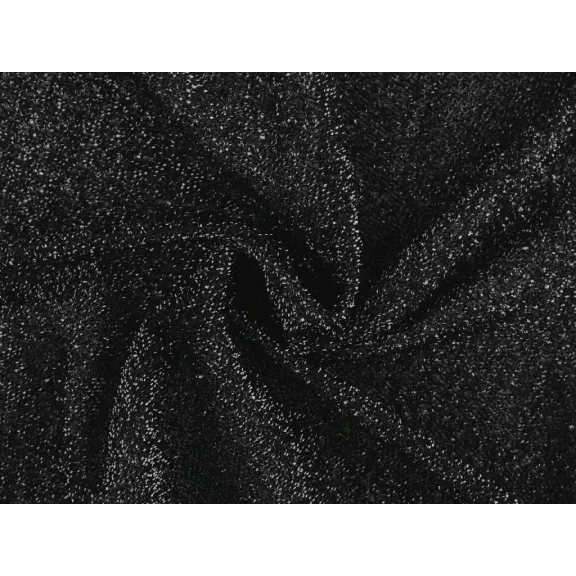 Fényes csillogó metál lurex anyag – fekete Fényes csillogó metál lurex anyag – fekete