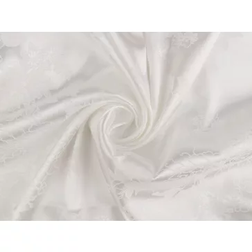 Szatén / selyem utánzat virág minták – Off White
