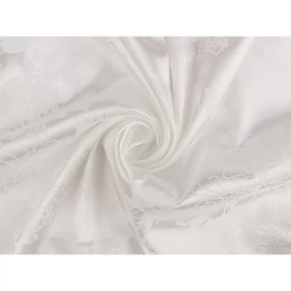 Szatén / selyem utánzat virág minták – Off White Szatén / selyem utánzat virág minták – Off White